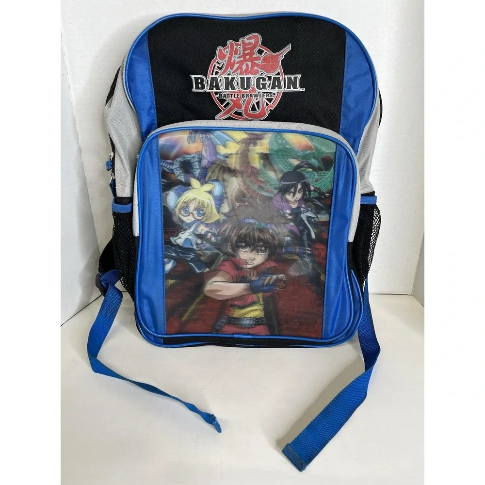 Bakugan Battle Brawlers Backpack Kids School Bag Blue Black